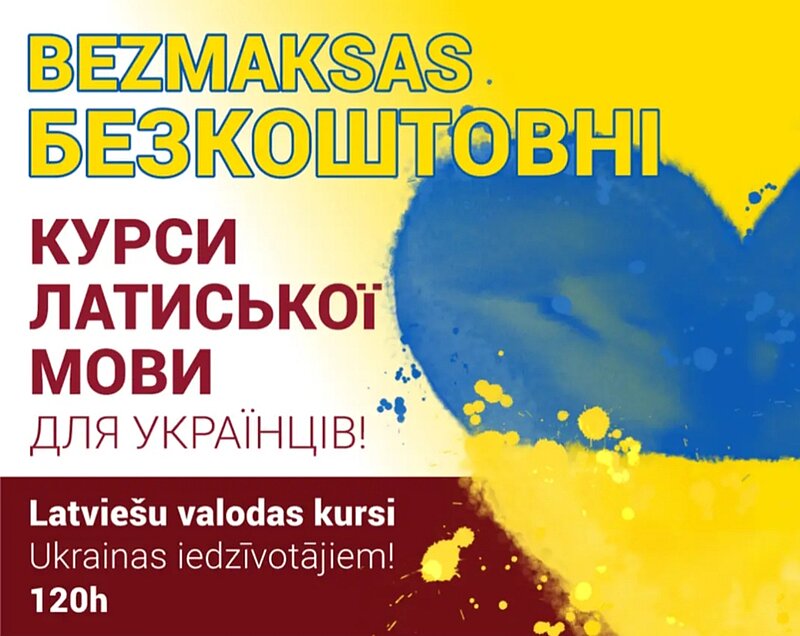 LVC aicina pieteikties kursiem “Latviešu valodas mācības Ukrainas civiliedzīvotājiem”/ Латвійський університет організовує безкошлтовні курси латиської мови А1 та А2 рівня